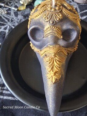 Plague Doctor Raven Skull Candle